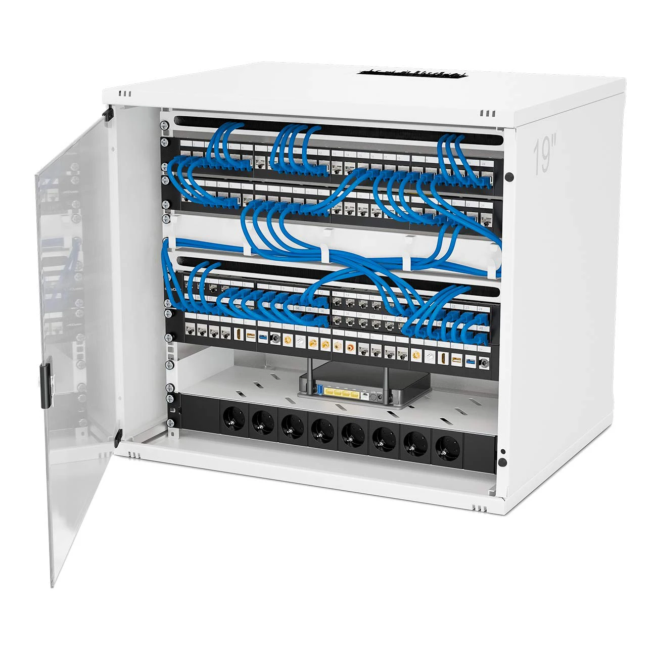 Imagem -05 - Zoerax-patch Panel Keystone com Gerenciamento de Cabos e Barra de Suporte para Jacks Keystone Wall Mount 1u 24 Port