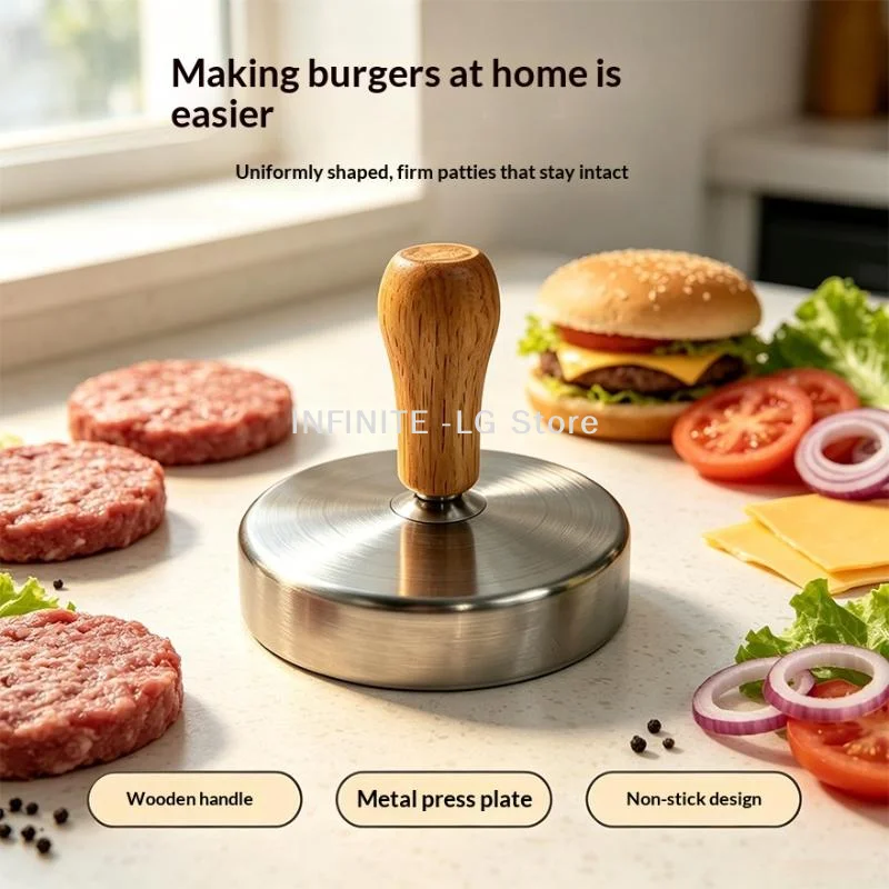 2025 304 Stainless Steel Nonstick Hamburger Press Patty Maker For Meat Patties And Thin BurgersINFINITE -LG