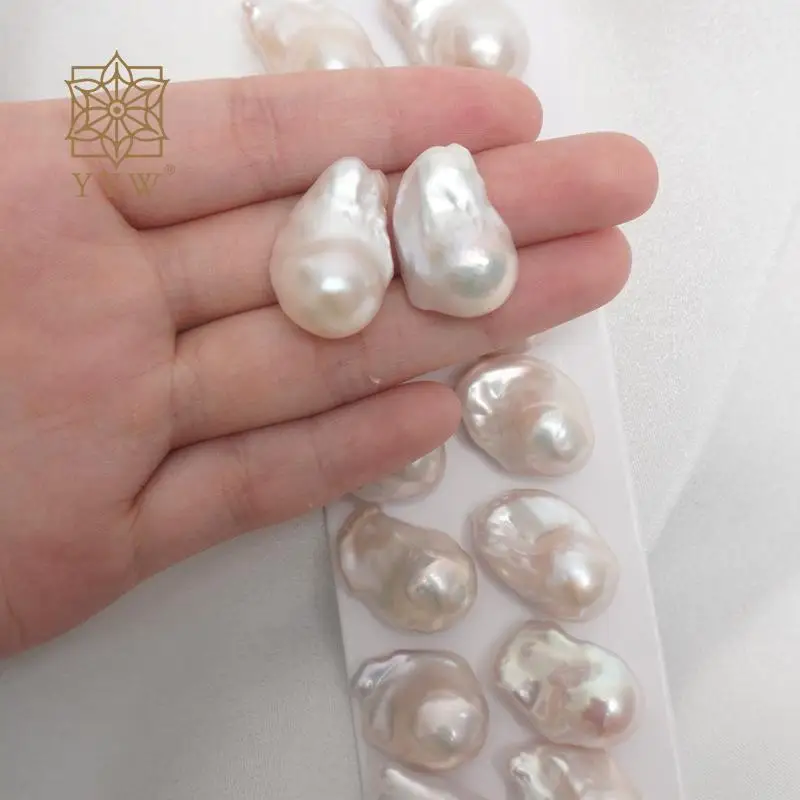 15-25mm 1pc Large Size No Hole White Cultured Baroque Freshwater Pearl Beads For Jewelry Making DIY Necklace Bracelet Accessory