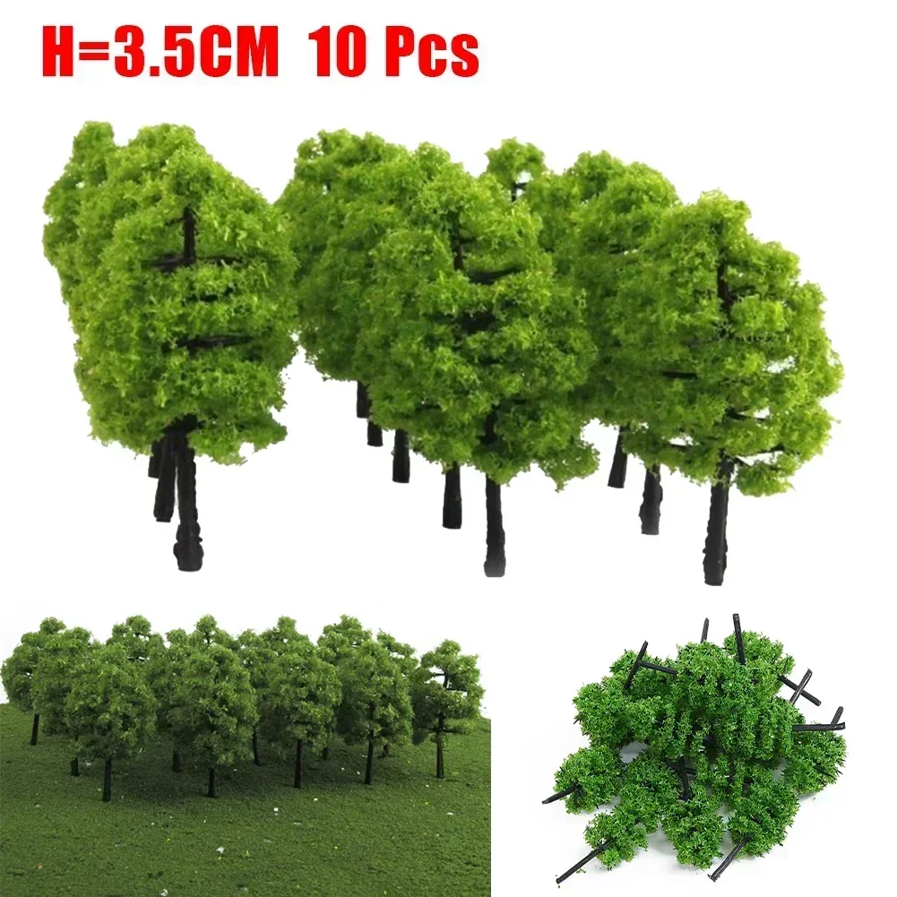 10pcs Model Trees Mini 3D Landscape Artificial Miniature Tree Tree Layout Train Railway Model Trees 3.5CM HO OO Scale Diorama