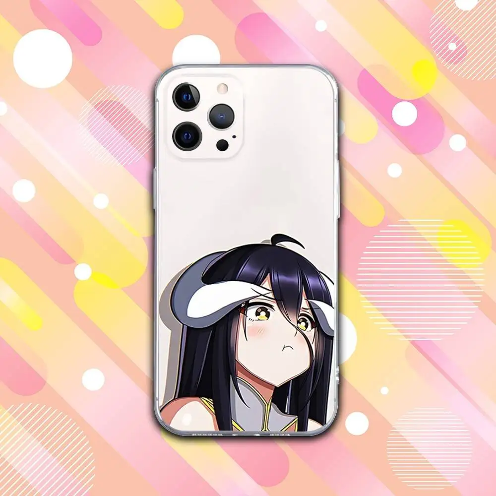Funda de teléfono O-Overlord Anime A-Albedo para iPhone 17,16,15,14,13,12,11 Pro,Max,Plus,X,XS,XR,SE4,E Mini funda suave transparente