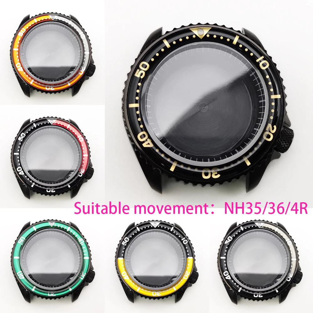 

Механический футляр для дайвинга, 42 мм, корпус NH35, резиновый ободок, водонепроницаемый сапфир, подходит для механизма NH35/NH36/4R