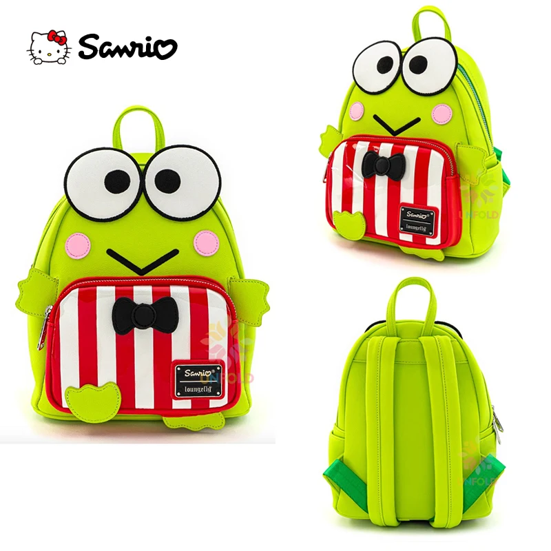 New Loungefly Sanrio Hello Kitty Keroppi Role Playing Mini Backpack Big Eyed Frog Backpack Back For Children'S Birthday Gift