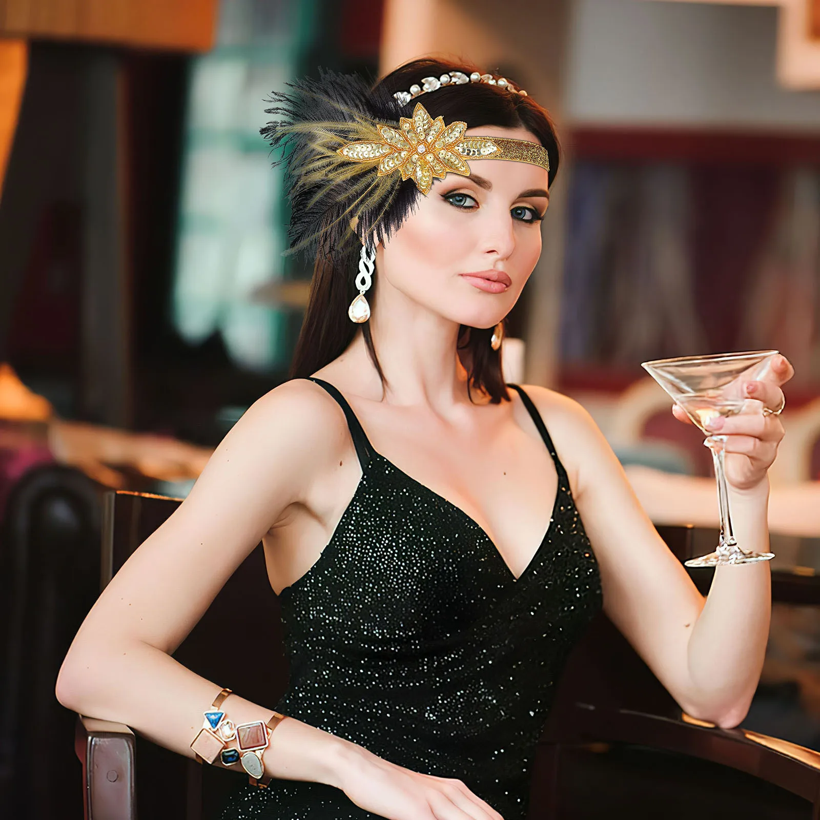 

Sequin Headband Sequin Headband Plume Headpiece Party Headdress For Cosplay Wedding Headdress Women Hair Accessories Decor