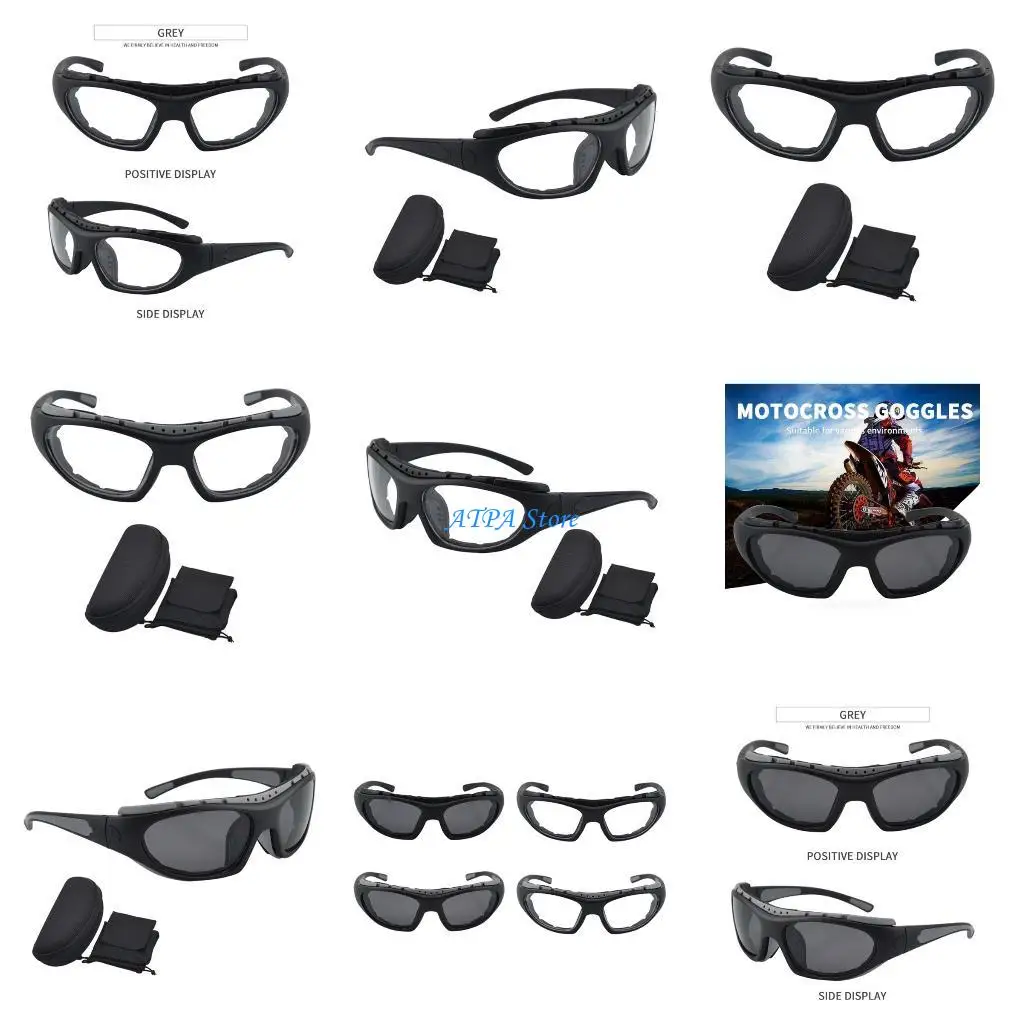 

U13C Protective Eyewear Adjustable Sports Glasses Motorcycle Goggles for Boating Cycling Windproof Riding Glasses