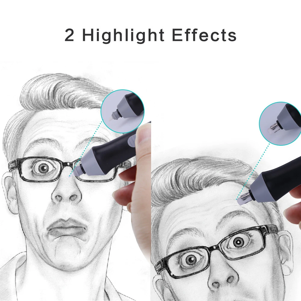 ممحاة مطاطية كهربائية قابلة للتعديل من Tenwin مع عبوات مطاطية طاقة البطارية لمسح الرسم ومستلزمات القرطاسية المدرسية