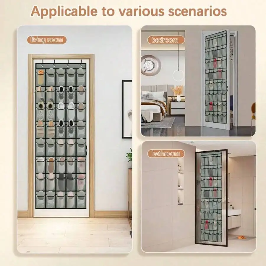 40 Grids Over-The-Door Shoe Rack With Large Breathable Mesh Pockets, Space-Saving Hanging Organizer That Can Be Hung In The Clos