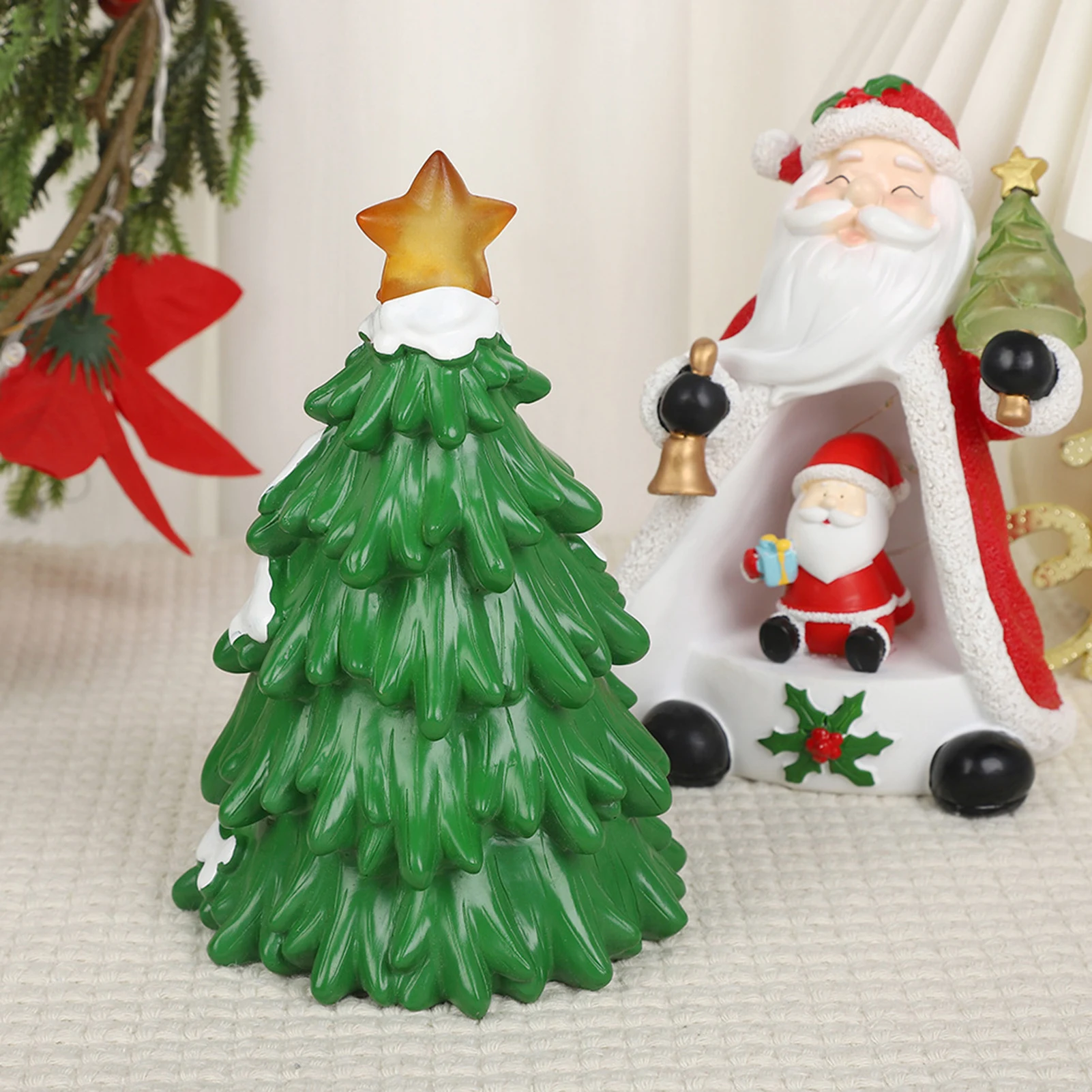 

2025 Christmas LED Light Creative Bear Xmas Tree Snowman Santa Claus Shaped Luminous Sculpture Navidad New Year Gifts 2026