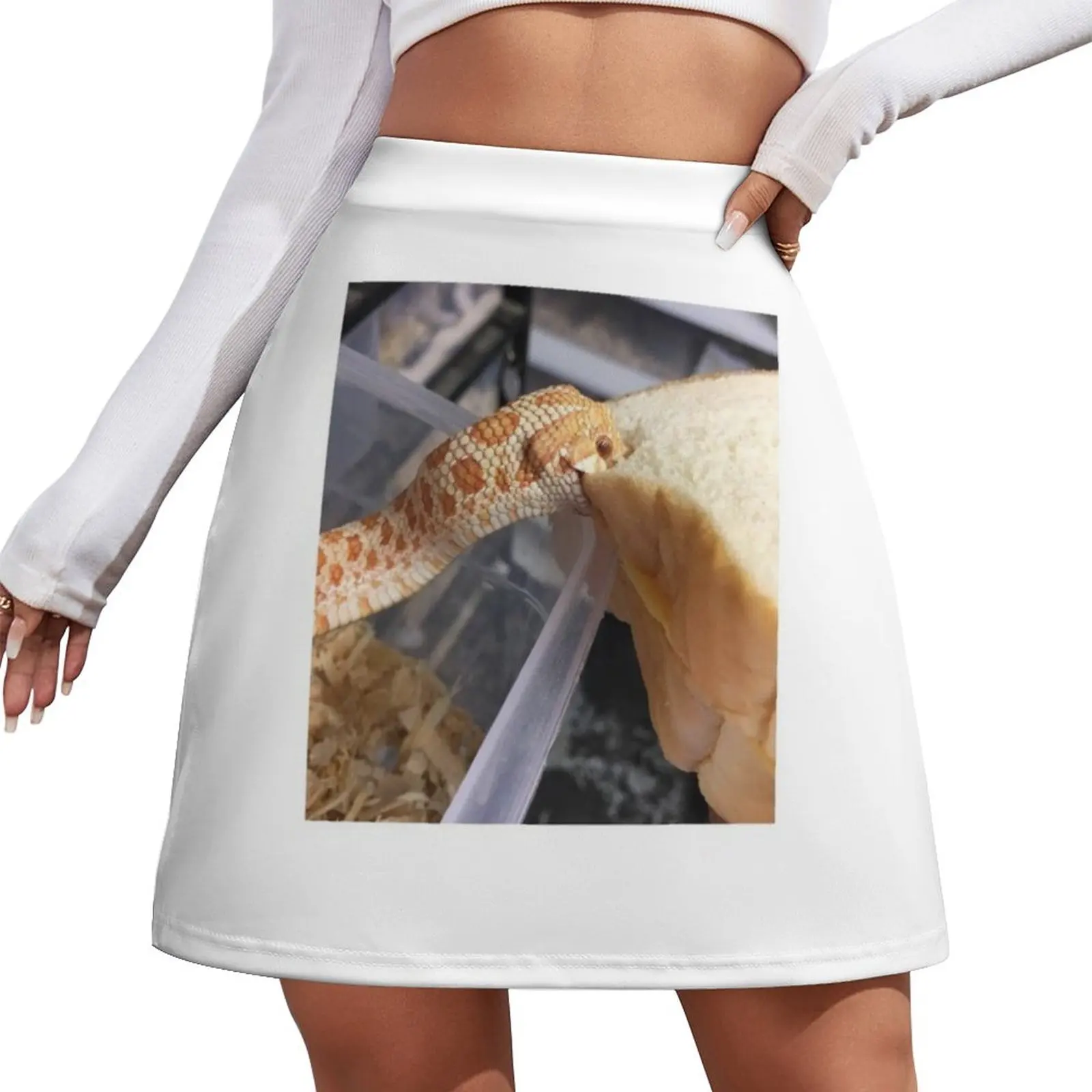 Snake eating bread Mini Skirt korean women's clothes Female dress Kawaii Mini Skirt