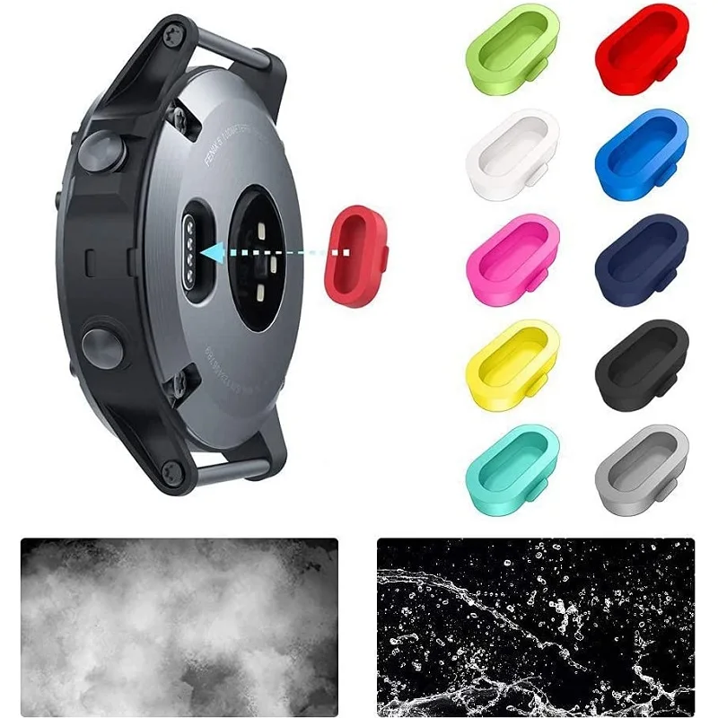 10PCS Charger Port Protector for Garmin Epix Pro Fenix 7/6/5 Venu 3 Instinct 2S 2X Vivoactive 5/4/4s Enduro 2 Silicone Dust Plug