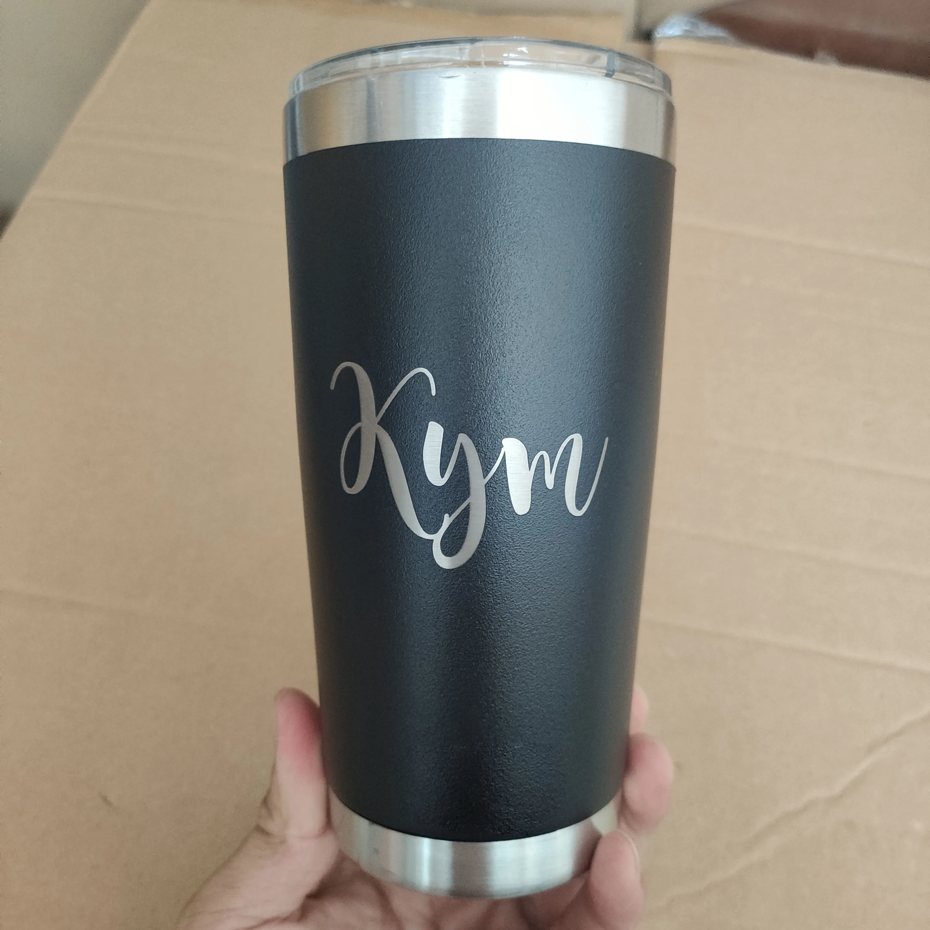 Personalized 20oz Tumbler Travel Mug Stainless Steel Vacuum Insulated Thermo Beer Coffee Wine Cup Custom Name Water Bottle