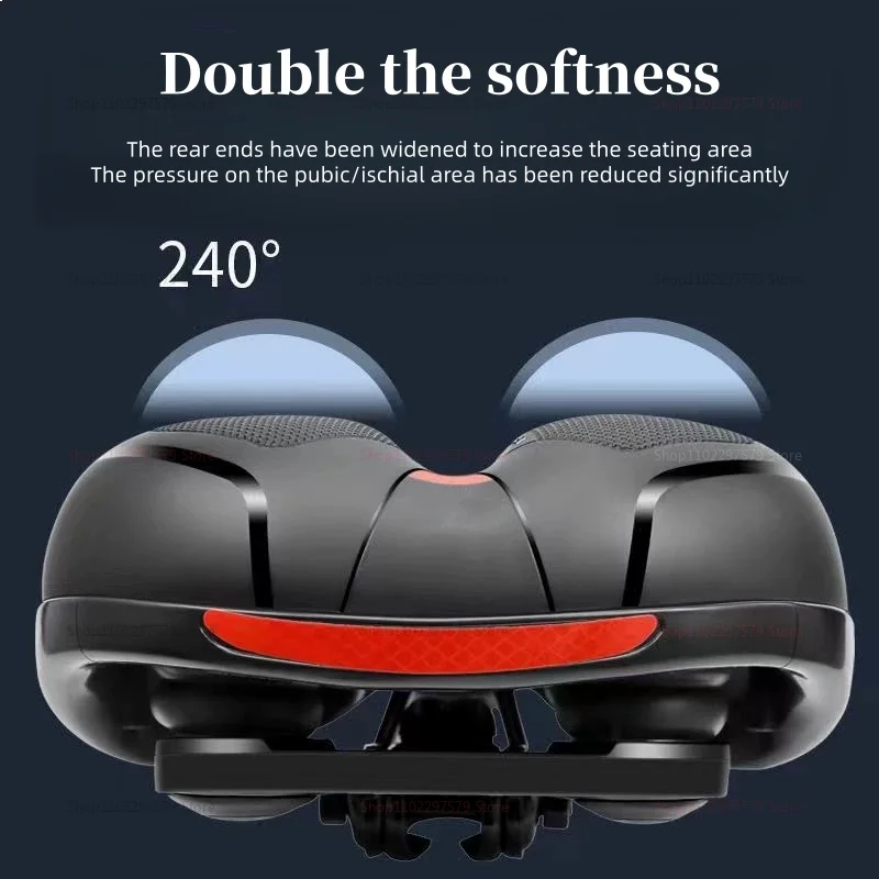 Assento universal para bicicleta, assento de alta qualidade com função de absorção de impacto, couro PU à prova d'água, adequado para viagens de ciclismo.