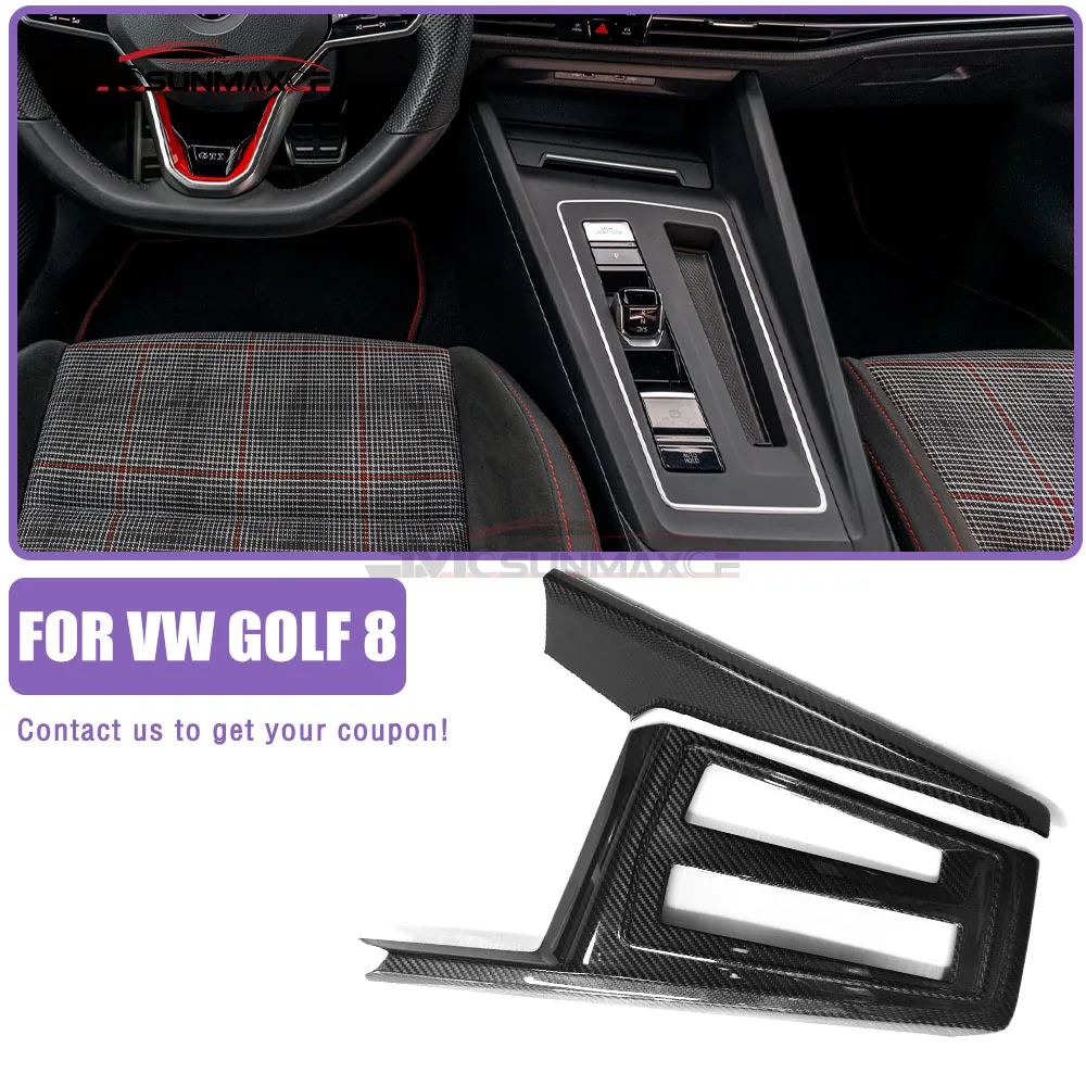 For Volkswagen VW Golf 8 MK8 GTE GTI GTD R RLINE 2020-2024 LHD Carbon Fiber Car Interior Center Gear Shift Panel Cover Trim