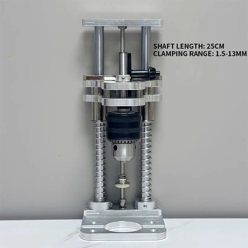 Vertical Drilling Aid Aluminum Vertical Drill Press Stand; DIY Woodworking Precision Straight Drill Guide Stand with Spring Cush
