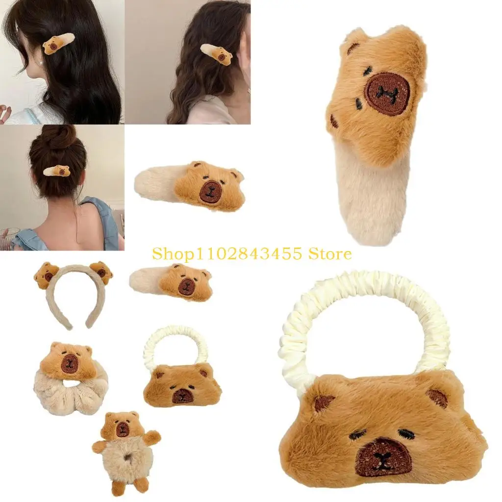 

49MC Creative Capybara Hair Hoop Plush Texture Hair Accesories Cartoon Headband Adds a Touch of Fun to Any Outfit or Event