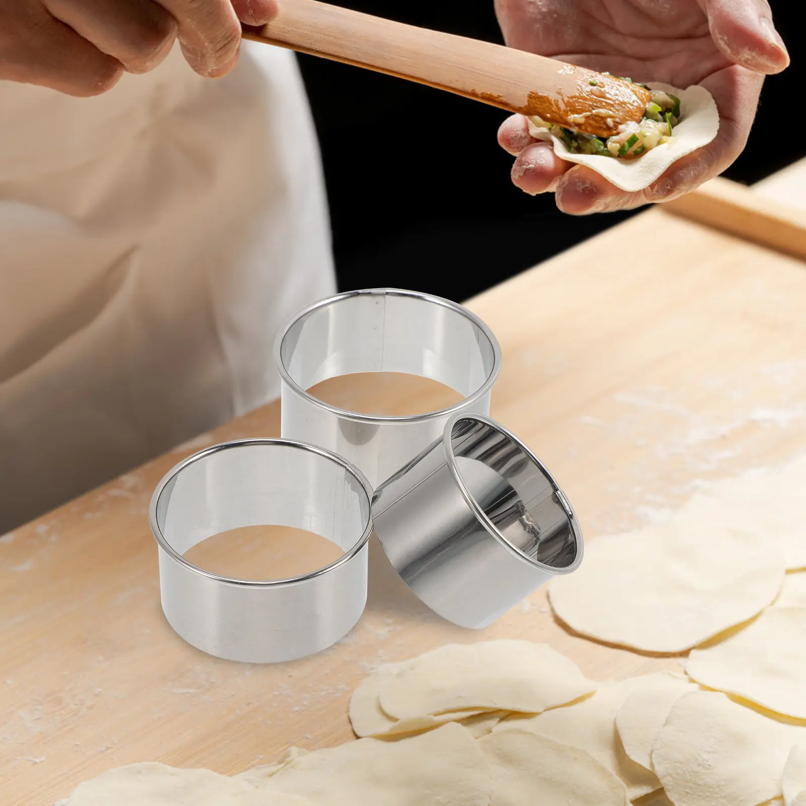 Cortador de Masa para Empanadillas de Acero Inoxidable de Alta Calidad, 9 Piezas, Superficie Lisa, Ahorra Esfuerzo, Utensilio de Cocina para Uso Diario