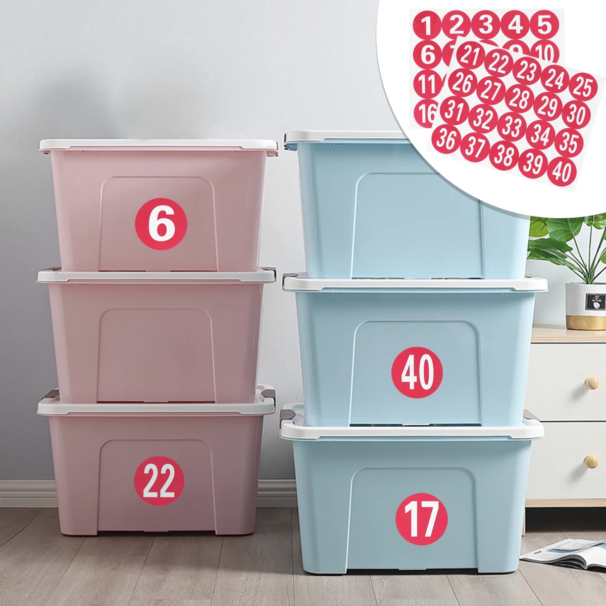 

40pcs Number Stickers Self-Adhesive Strong Adhesiveness Off Packaging Box Bag Sealing Christmas Party Favor Wrapping