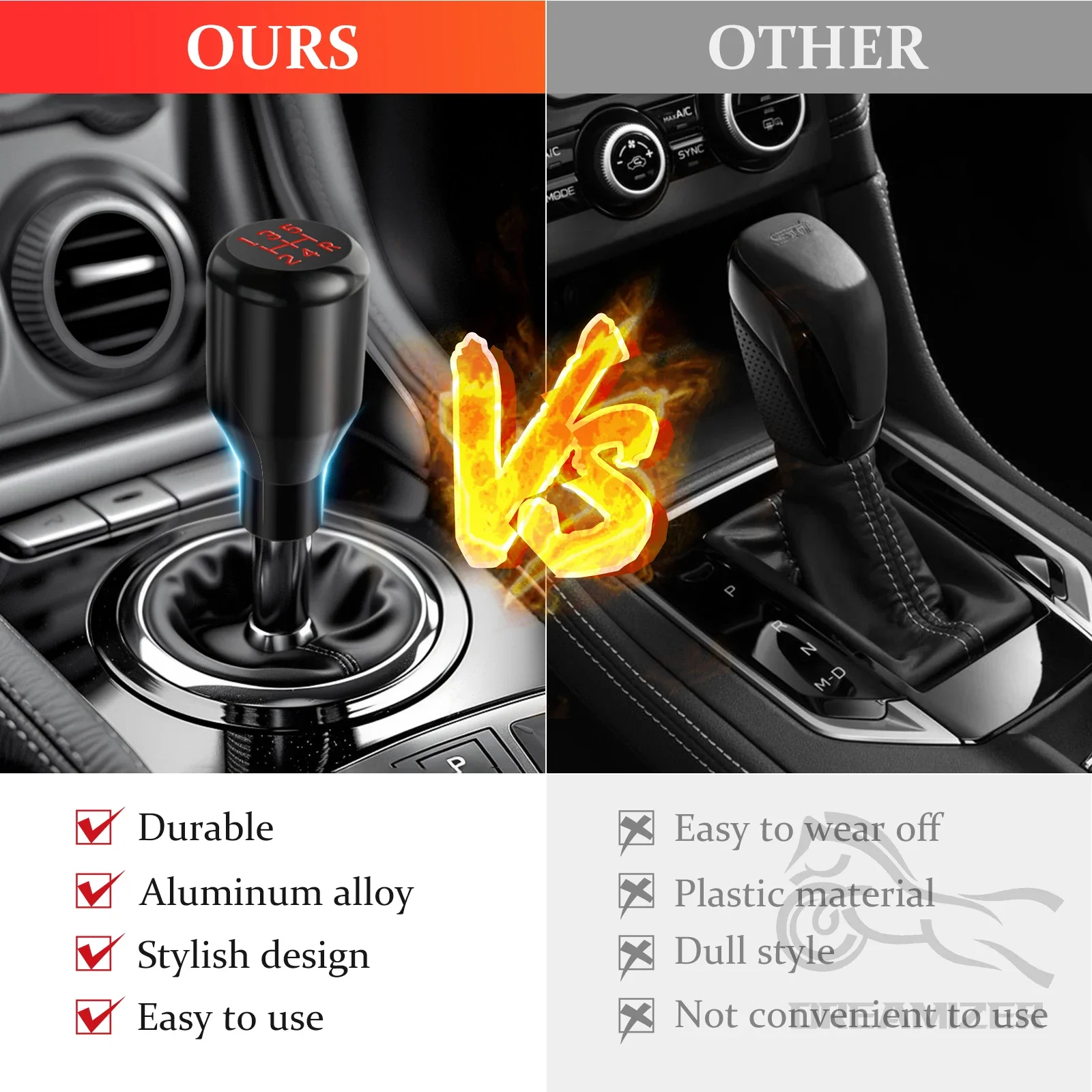 5 Speed Aluminium Gear Shift Knob Universal M8 M10 M12 Racing Shift Lever For Manual Transmission Gear level Knob Shift