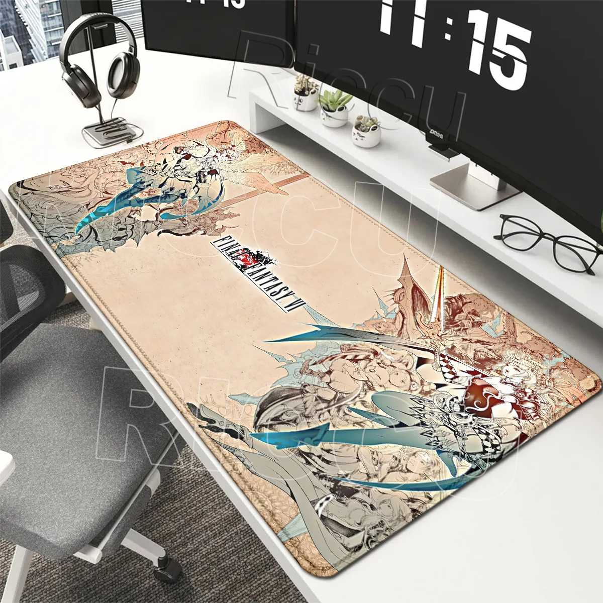 FINAL FANTASY VII Lockhart Mousepads Pc Gamer Computer Professional Keyboard E-Sports Desk Mats Locking Edge tapis de souris xxl