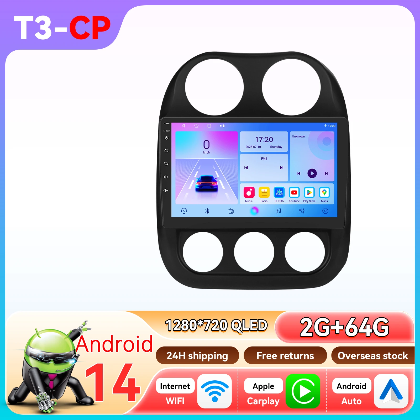 Hizpo 10.1“ Auto Smart Systemen Head Unit Voor Jeep Compass Patriot 2011-2017 Multimedia Navigatie Intelligent Scherm 4G DSP Wifi FM SWC