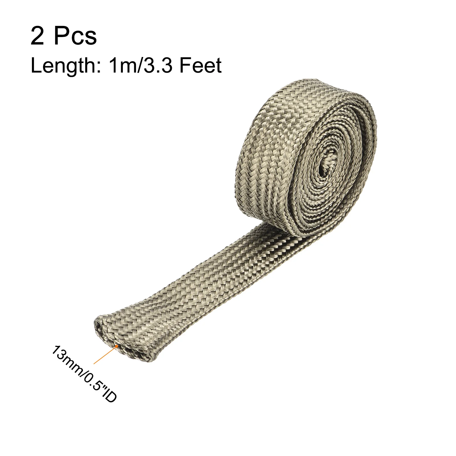 2Pcs Heat Shield Sleeve 5-25mm ID 0.9-5m Length Automotive Wire Heat Shield Fuel Line Heat Shield Sleeve Heat Wrap 800 Degree