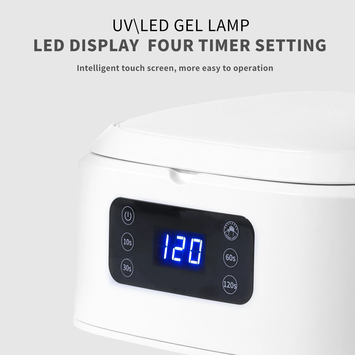 Lampada per unghie professionale a LED UV con bracciolo - Maniglia portatile di grande spazio Doppio display anteriore e posteriore Asciugatura rapida per smalto gel