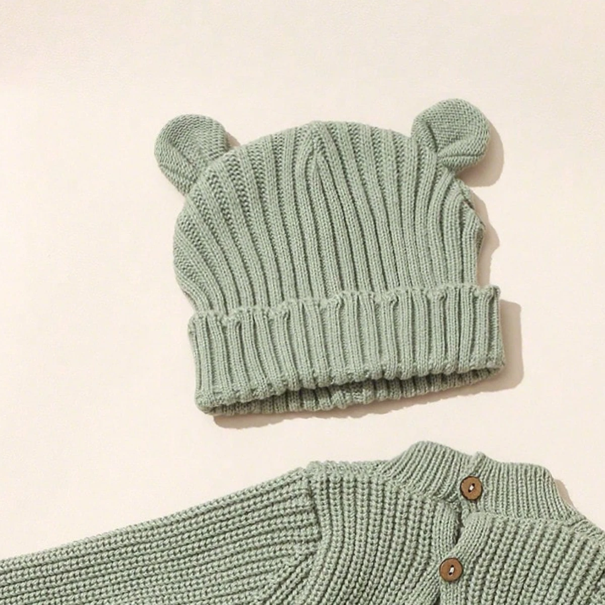 Ylsteed "مرحبا" التطريز الحياكة الوليد إعلان الولادة وتتسابق الطفل آذان الدب التصوير بذلة الرضع صور الدعائم #5