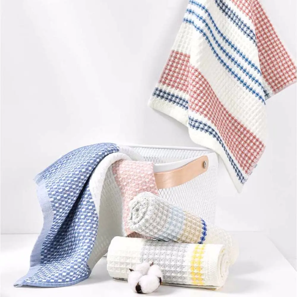 

Waffle Cotton Cleaning Cloth Dishtowel Hotel Household Hand Towel Face Towel Handkerchief Washcloth
