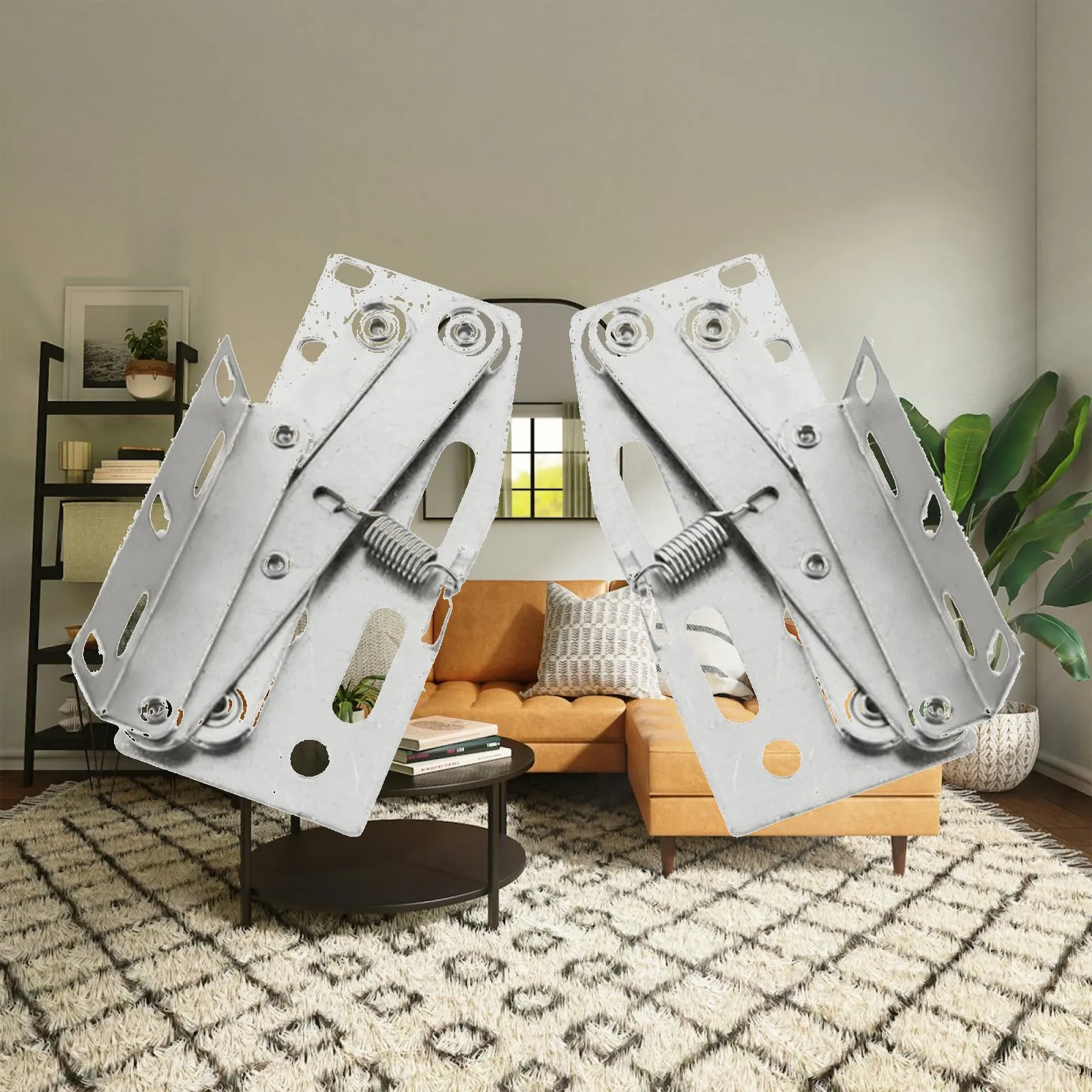 2x Scissors Hinges Furniture Hardware Sturdy High Performance Easily Install 45 Degree Spring Hinge for Cabinet Organizer
