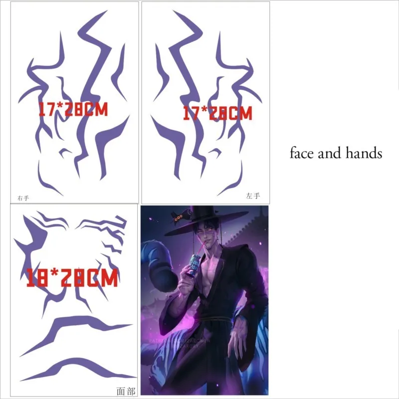 【MoeMimic】أنيمي هنتركس التجريبي N الصيادين KPop الشيطان جينو رومي الوشم الدعامة الوشم الجسم شريط ملصق تأثيري حلي حفلة الهالوين