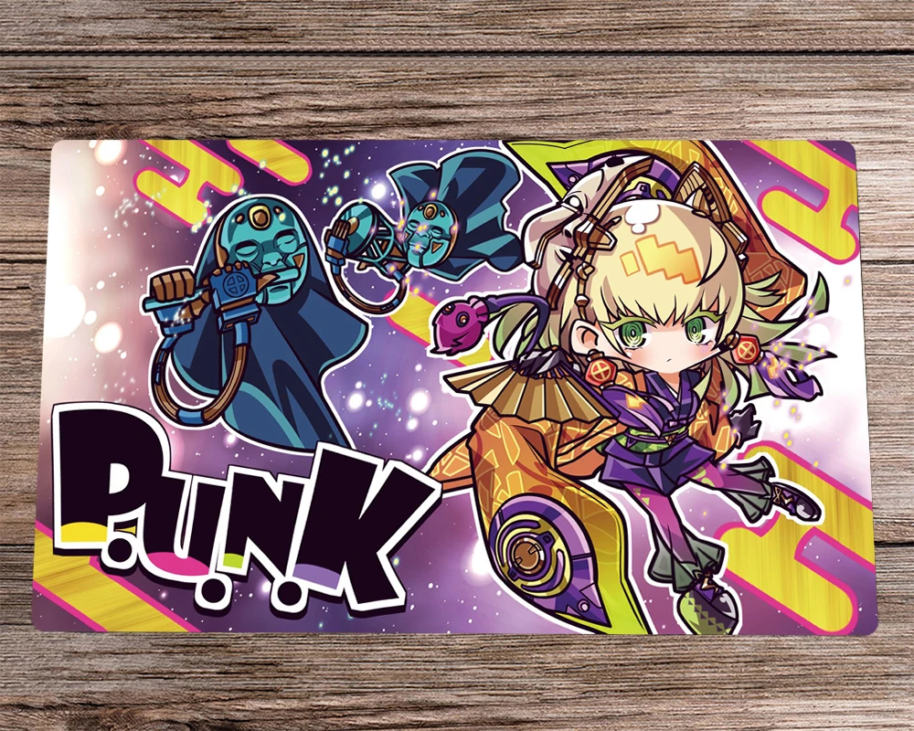 

YuGiOh Playmat Noh P.U.N.K. Seamin Anime CCG TCG Playmat Trading Card Game Mat & Free Bag Rubber Desk Mat Pad Mousepad 60x35cm