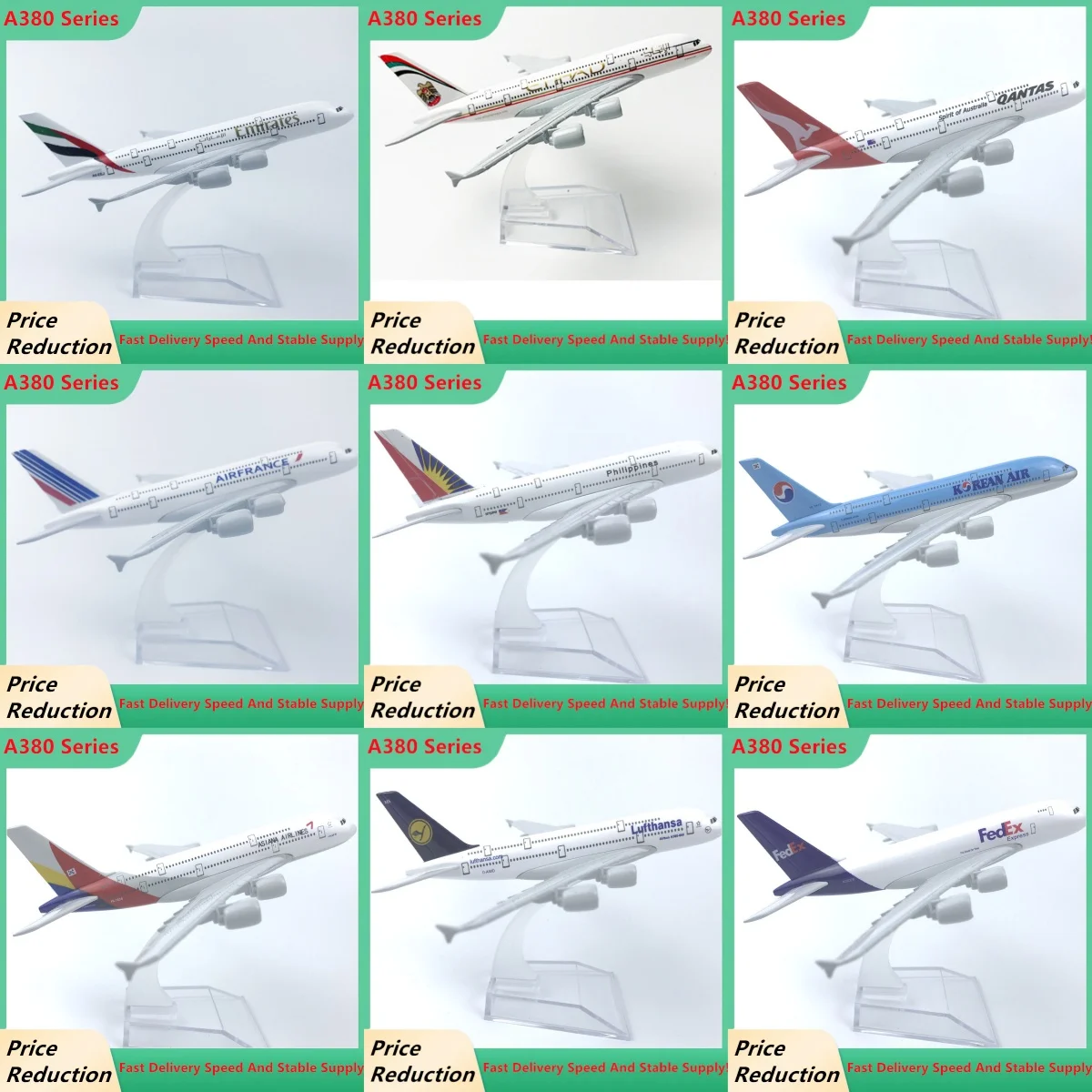 

A380 16cm Series Aircraft Souvenir Airplane Metal Alloy Model 1:400 Scale Miniature Airplane With Base Simulation Plane Ornament