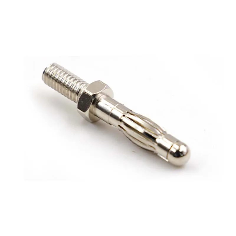 10PCS 28.414 4mm metal plug, tail thread copper nickel-plated, T/L:M4.0/9.0