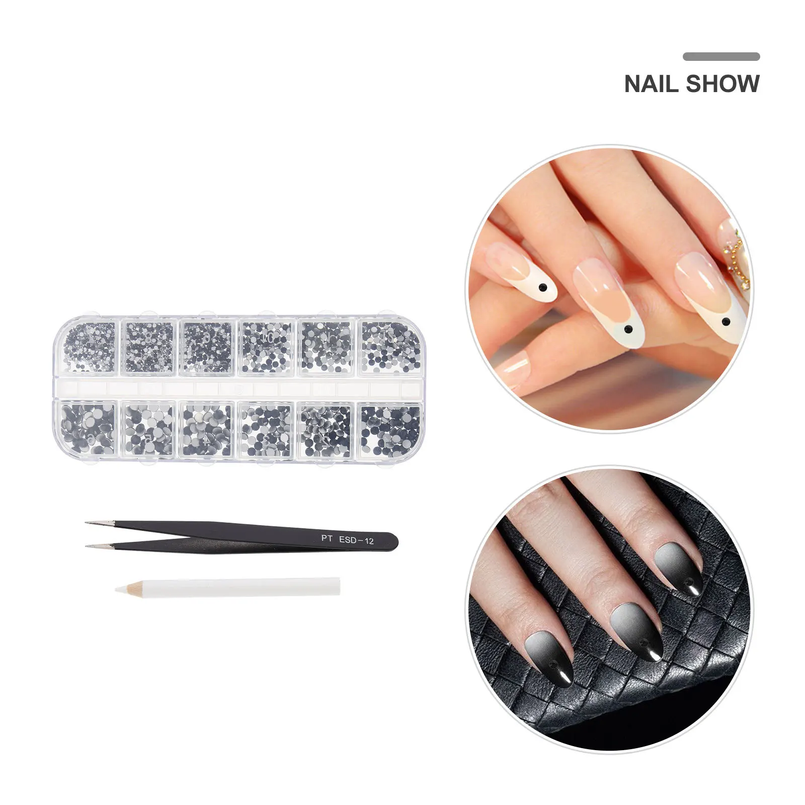 1 set Water Rhinestone Box Art Decor Premium Diy Manicure Design Shiny Elegant Look Rhinestones For Makeup Rhinestone Nail