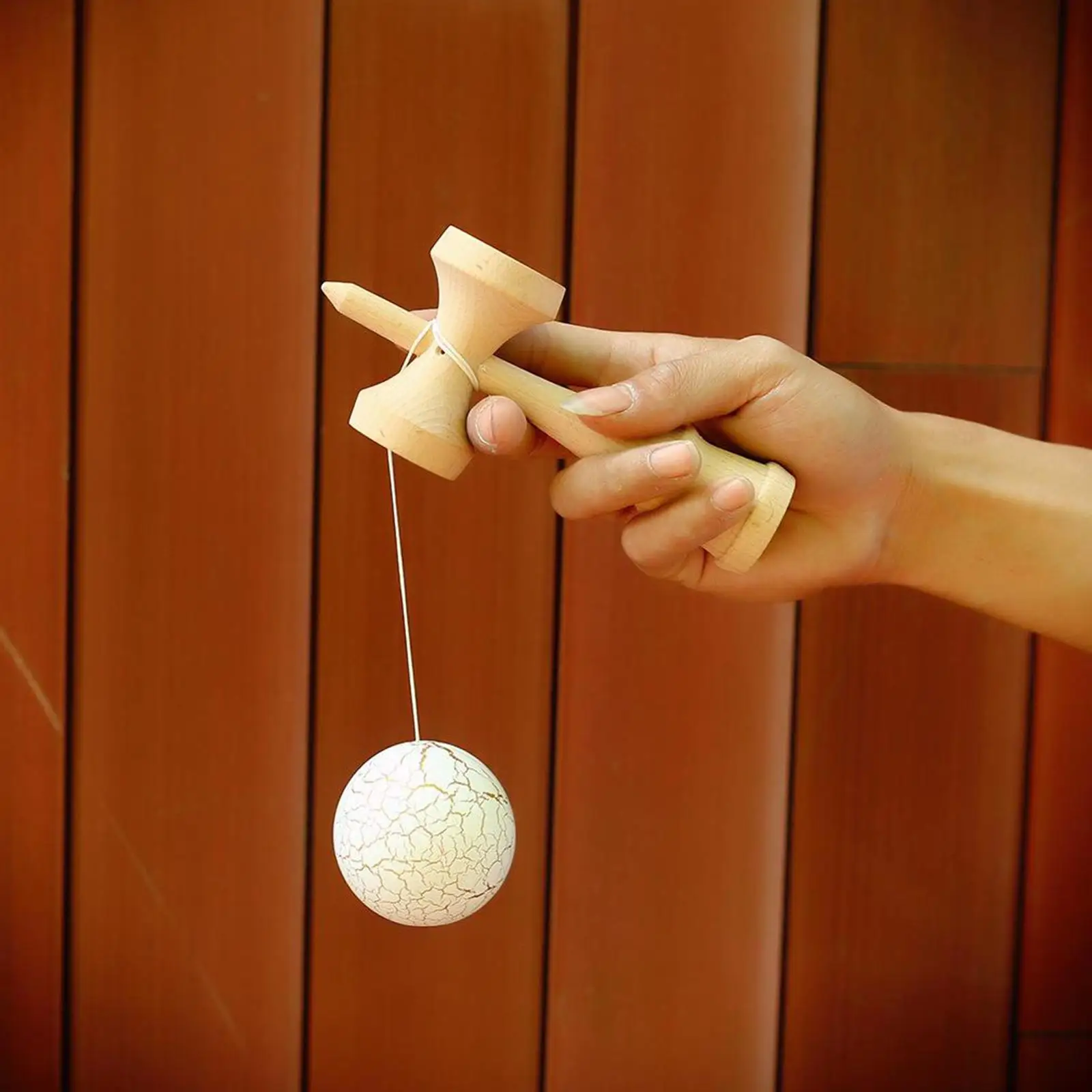 Japanese Kendama Skill Ball Wood Toy Classic Game for Hand Eye Coordination Educational Balance Activity
