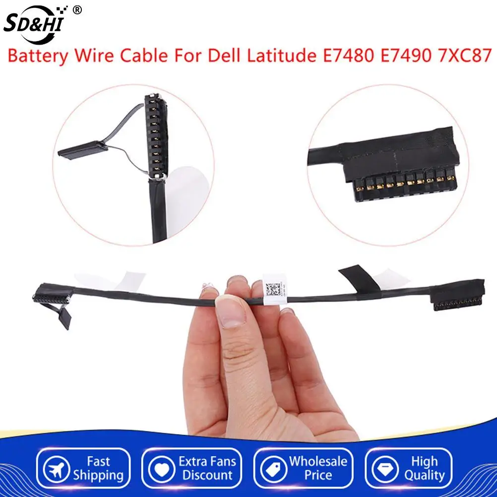 

1pc Battery Wire Cable For Dell Latitude 7480 7490 E7480 E7490 Laptops Battery Cable DC02002NI00 7XC87 07XC87