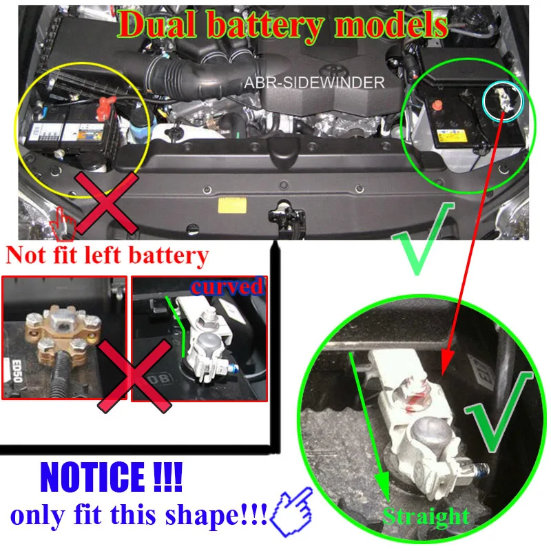 For Toyota FJ Land Cruiser Prado 150 V8 200 2010-2017 Car Battery Anode Negative Protector Cover 2013 2014 2015 2016 Accessories