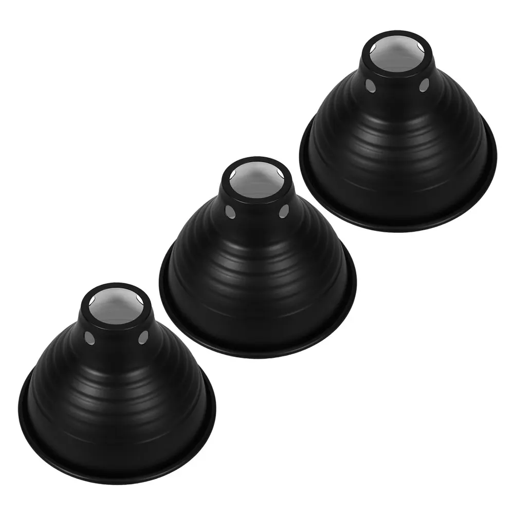 

3 Pcs Crawler Lampshade Shades Pet Heat Holder Vintage Black Heating Light Bulbs
