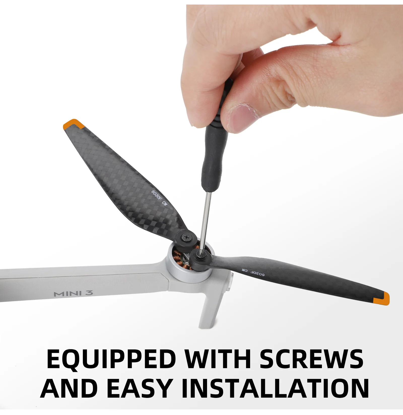 For DJI Mini 3 propeller 6030F carbon fiber propeller compact low noise wing blade accessories