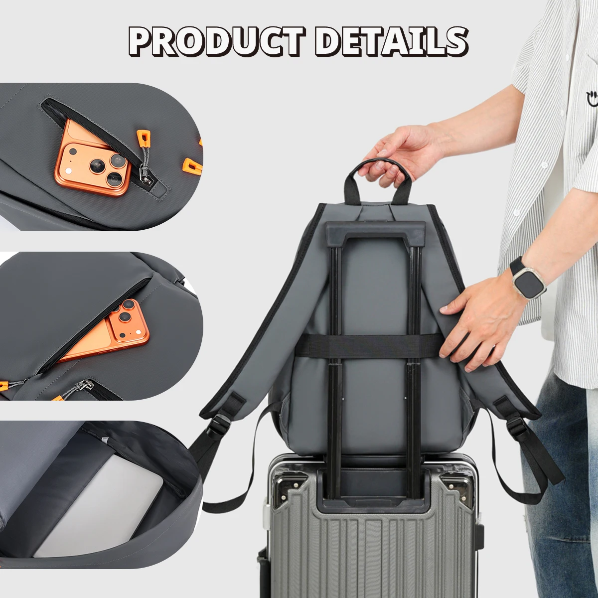Cross-border foreign trade school bags for middle and high school boys, college student backpacks, travel large-capacity casual backpacks wholesale