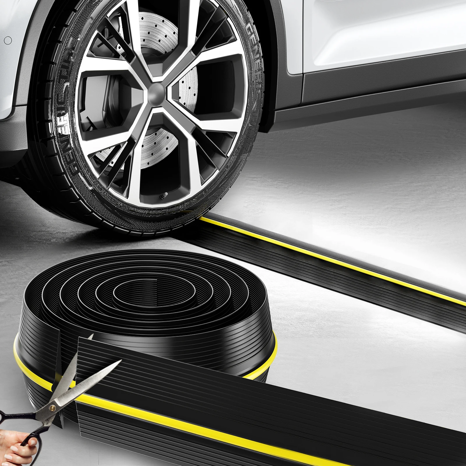Garage Door Seal 2.5/4.8M Universal Threshold Seal Weatherproof Floor Seal Rubber DIY Seal Replacement for Garage Doors Perfect