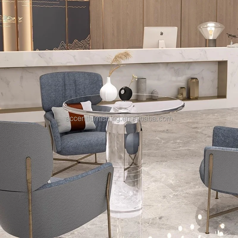 Transparent Table Small Dining Table Resin Craftsmanship Suitable for 2 People High Appearance Quality