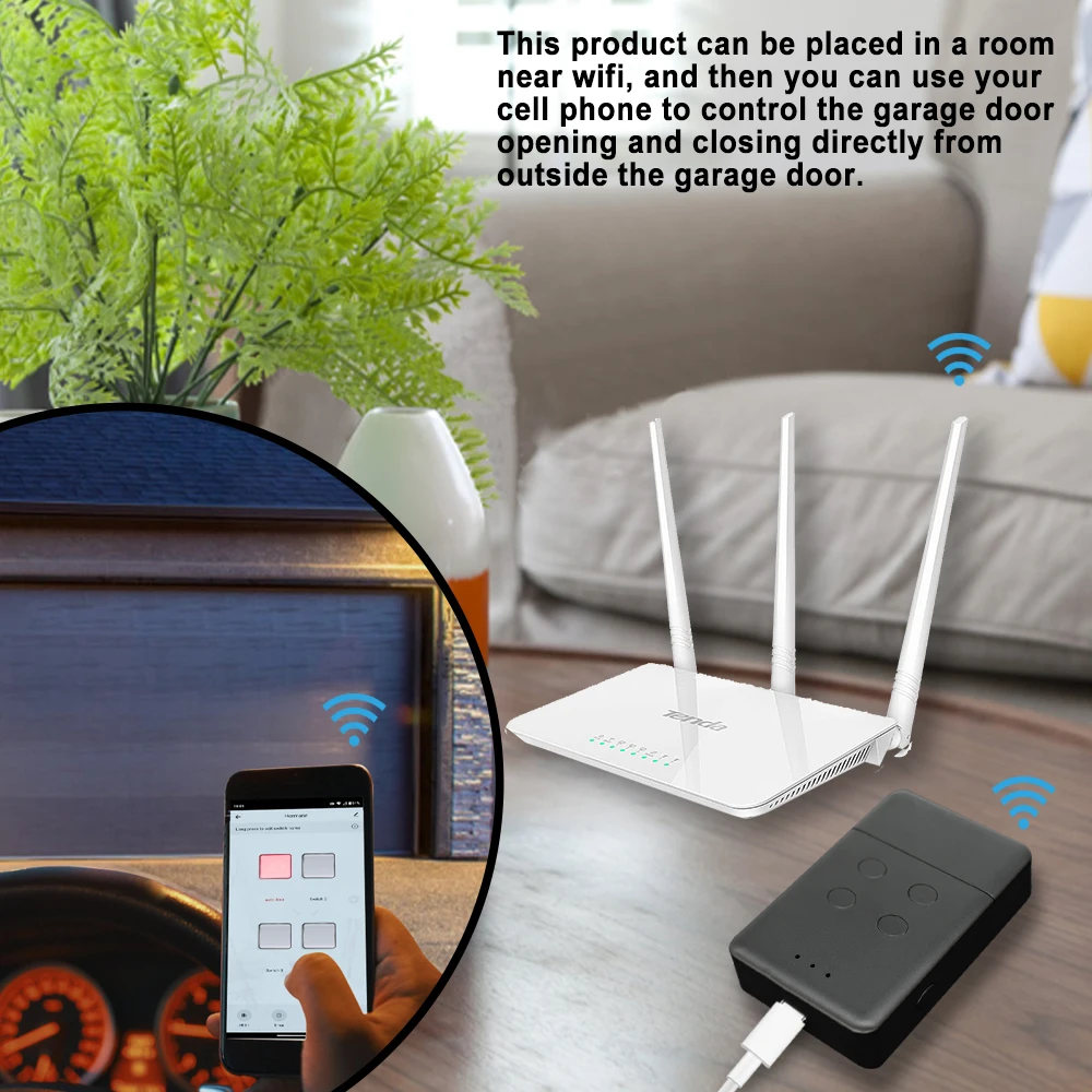 NOVOFERM Wifi Smart Tuya Garage Door Remote Control RF Function Converter for 502 MAX43-2 504 MAX43-4 512 MIX 43-2 Google Home