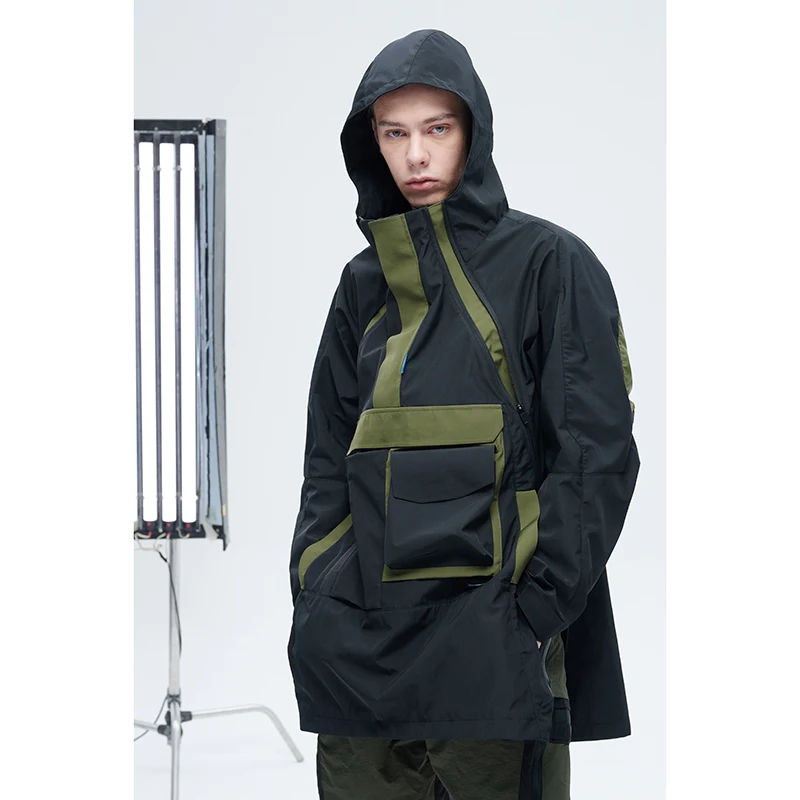 REINDEE LUSION 21AW URBAN OUTDOOR WATERPROOF SPLICED HARDSHELL JACKET DARKWEAR TECHWEAR TECH COAT CYBERPUNK