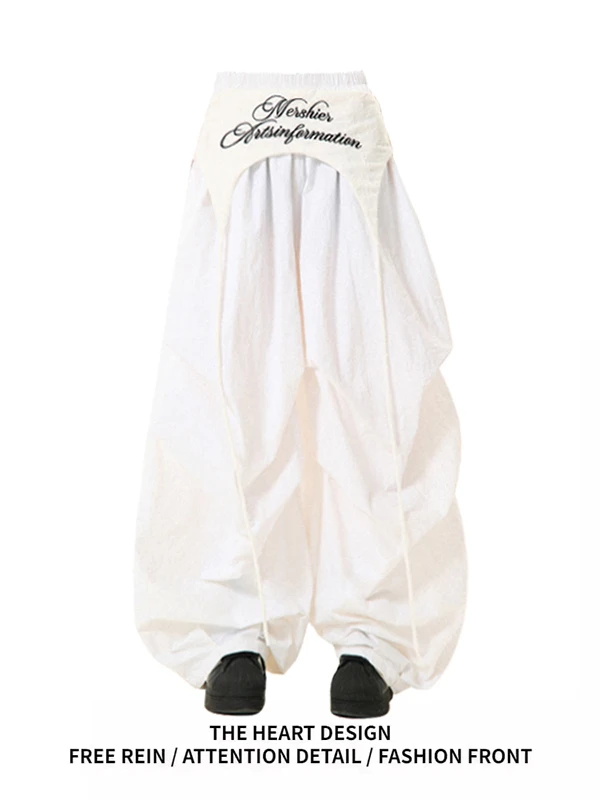 กางเกงขายาวลำลองสไตล์ทหารร่ม กางเกงเลกกิ้งทรงหลวม ดีไซน์ใหม่สำหรับฤดูร้อน ผู้หญิง สไตล์อเมริกันสุดฮอต