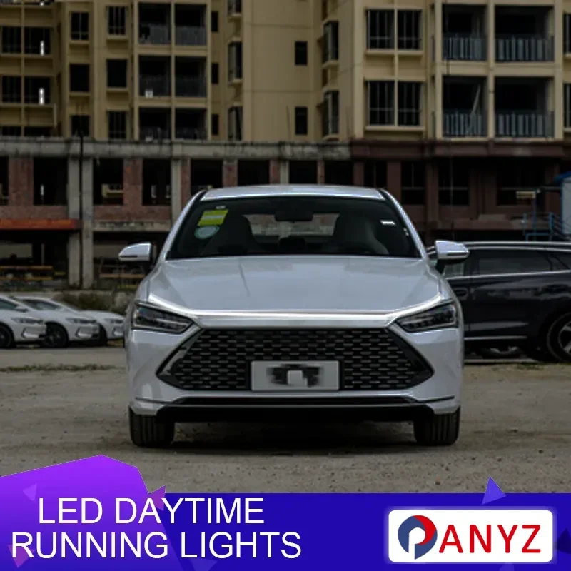 

Светодиодная лента с направляющей капота автомобиля DRL для BYD seagull atto 3 уплотнения дельфина, светодиодные дневные ходовые огни, сканирующая лампа, 12 В