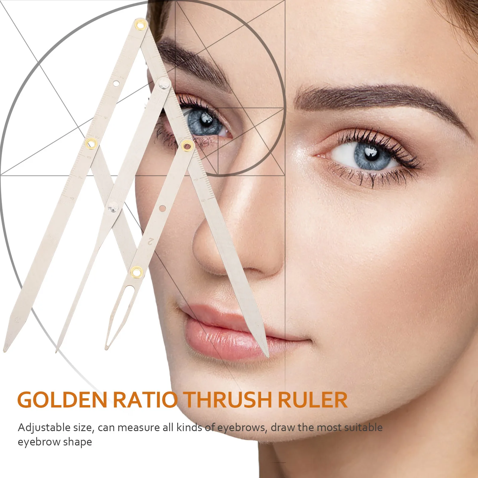 

1Pcs Professional Eyebrow Ruler Stainless Steel Golden Ratio Caliper for Accurate Eyebrow Measurement and Shaping