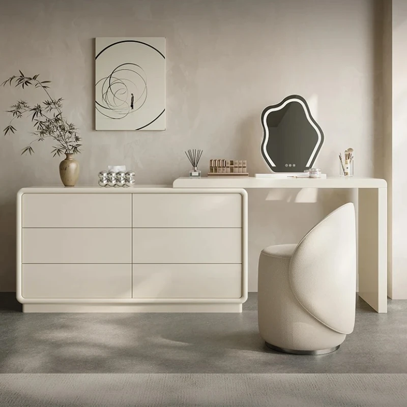

Girls Organizer Storage Vanity Table Drawers Modern Makeup Mirror Bedroom Dressers White Nordic Tocador Con Espejo Furniture