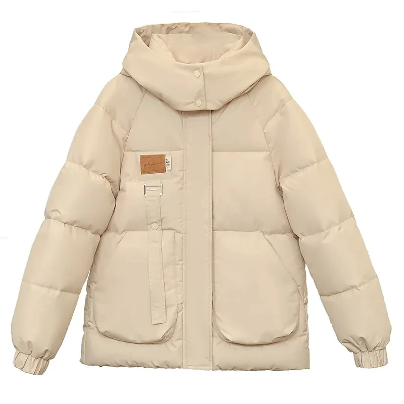 2024 Nieuwe Dames Oversized Pufferjack Cropped Katoenen Jas Herfst Winter Verdikte Capuchon Gewatteerd Trendy Parka 'S