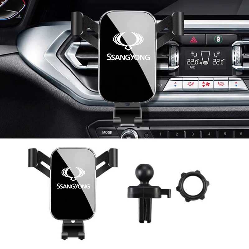 

New mirror car mobile phone bracket navigation Holder For SsangYong Actyon Kyron Korando Stavic Rexton Sports Musso Rodius XIV-2